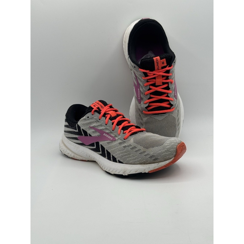 Brooks Launch Running Shoes Women's Size9 B Gray Pink Orange Sneakers - Picture 8 of 11
